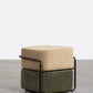 Pouf Rectangulaire avec Coussin Amovible en Tissu