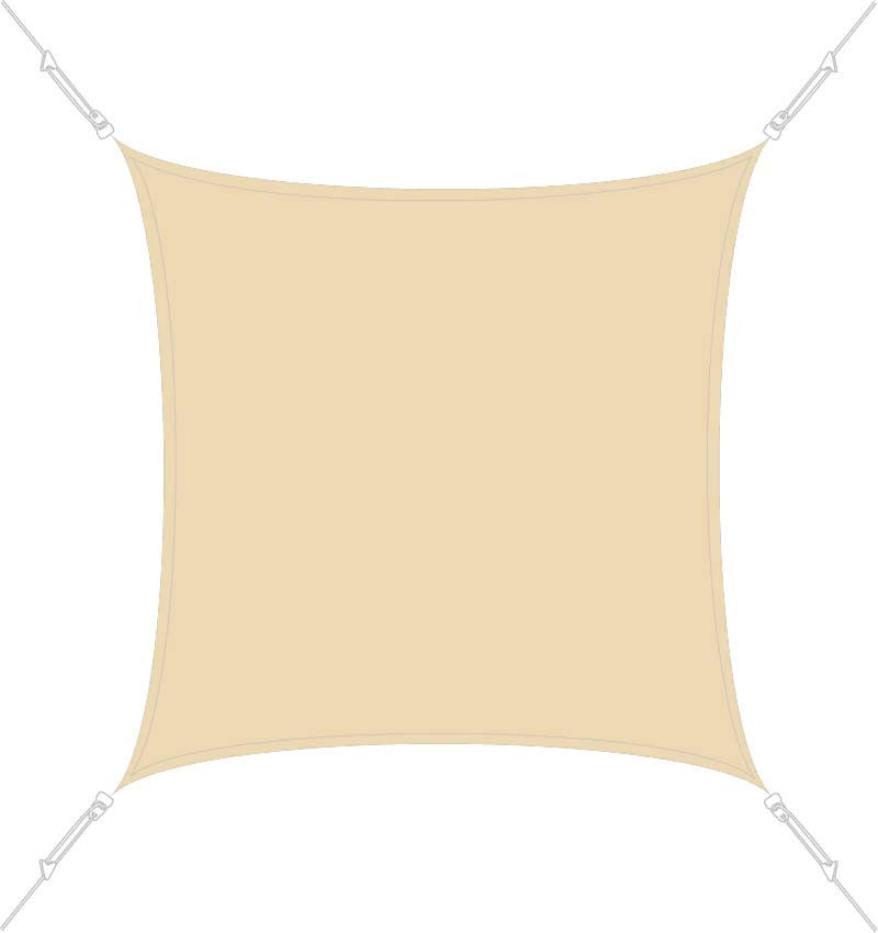 Voile d'Ombrage Carrée 3x3m Sable